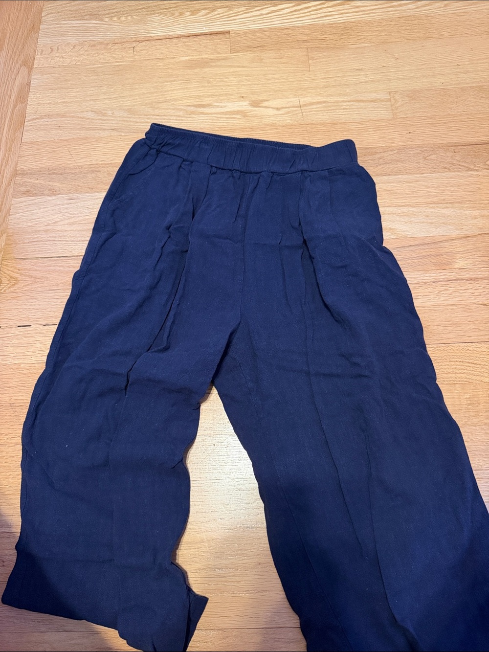 Amazon Navy Wide-Leg Pull-On Women's Pants